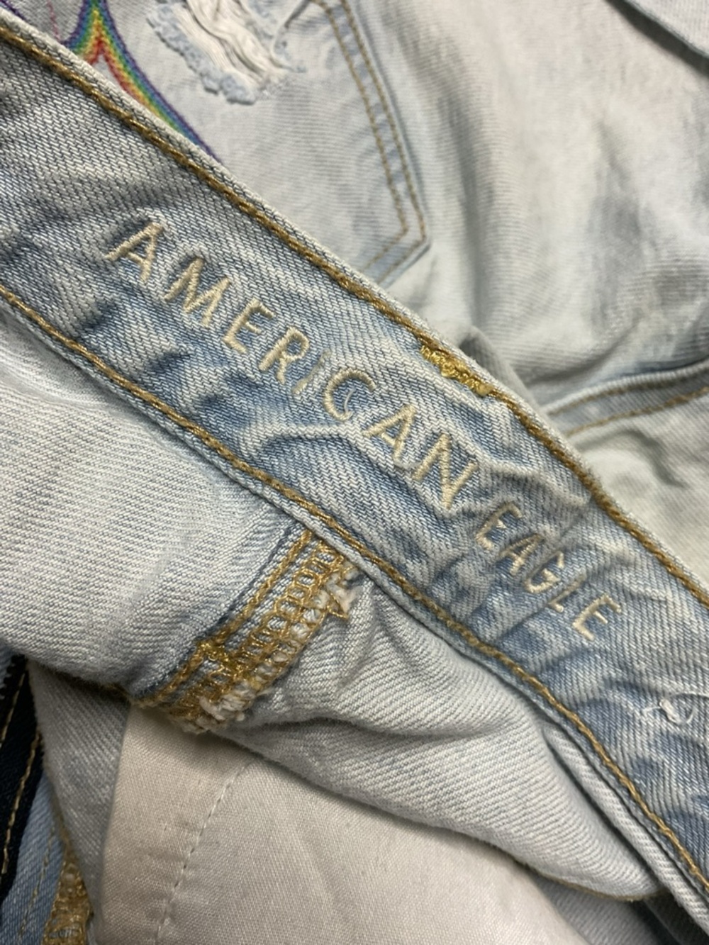 Light Wash Distressed Denim Shorts - Women - Picture 6 of 7